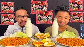 SPICY NOODLES CHALLENGE   SPICY NOODLES MUKBANG  SERAM BROTHERS EATING CHALLENGE