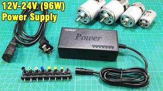 Minleaf 96W 12V-24V Power Supply Adapter for 775 Motor and 550 Motor JT-4096