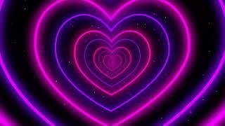 Neon led lights Heart Tunnel Particles Background  4k 60p Heart Background Disco Pink and Purple