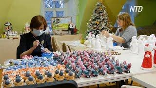 Ёлочные игрушки из ваты делают вручную мастерицы в Москве