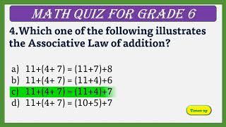 Math Quiz for kids check your knowledge of math 6th grader math test - Part 3