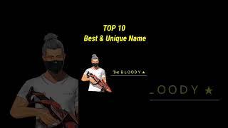 Top 10 Free Fire Unique Nick Name Free Fire Unique Name  FF Name