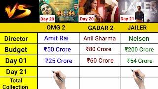 OMG 2 vs Gadar 2 vs Jailer Movie Day 21 Box Office Collection 
