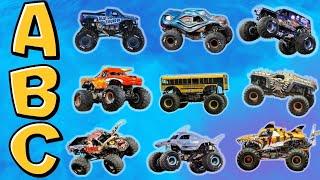 ABCs with Monster Trucks  Learn your Letters with Big Wheels