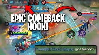 EPIC COMEBACK WITH THIS GODLY FRANCO HOOK  MYTHIC RANK GAMEPLAY  WOLF XOTIC  MLBB