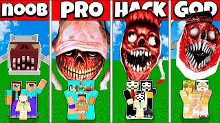 Minecraft Battle FAMILY BRIDGE WORM HOUSE BUILD CHALLENGE NOOB vs PRO vs HACKER vs GOD - Animation