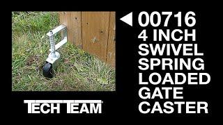 Tech Teams #00716 4 Inch Swivel Spring Loaded Gate Caster Is Perfect For Driveway and Garden Gates