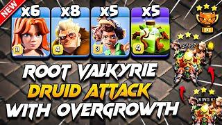 TH16 ROOT RIDER VALKYRIE Attack With DRUID & OVERGROWTH Clash Of Clans  Best TH16 Attack Strategy