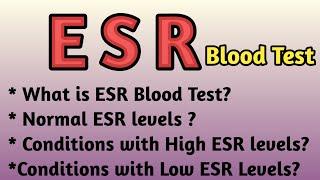 ESR Test Erythrocyte Sedimentation Rate Blood Test