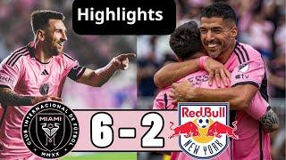 Inter Miami vs New york Red bulls 6-2 Suarez hatt trick all goals & highlights 2024..