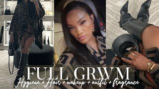FULL GRWM GIRLS NIGHT OUT MAKEUP + HAIR WASH & STYLE + OUTFIT + FRAGRANCE ALLYIAHSFACE GRWM