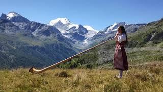 Solo Alphorn in the Mountains