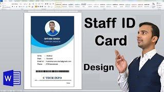 Staff ID card design in Microsoft word Microsoft word me logo kyse banaye