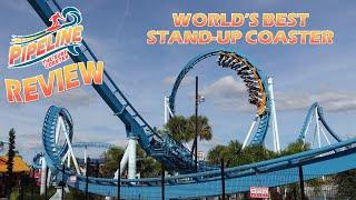 Pipeline Review SeaWorld Orlando Bolliger & Mabillard Surf Coaster  Worlds Best Stand-Up Coaster