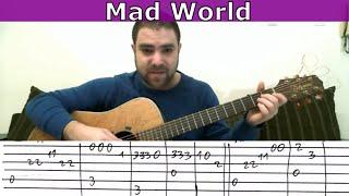 Tutorial Mad World - Fingerstyle Guitar w TAB