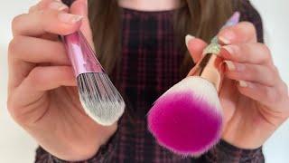 ASMR Applying your makeup  actual camera touching  hair combing  no talking