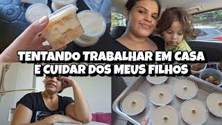 Vlog Brenda mãe de dois  trabalhalhando em casa  Cuidando dos filhos  Arrumado a casa SOZINHA