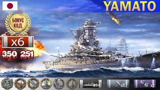  Прицельный огонь Линкор Yamato X уровень Япония   WoWS  World of WarShips REPLAYS