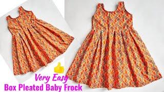 Box Pleated Baby Frock Cutting and stitching  Umbrella cut baby Frock cutting and