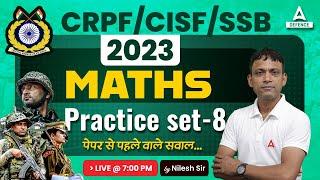 CRPFCISF Classes 2023  CISFCRPF Maths Previous Year Question Paper Practice Set-8