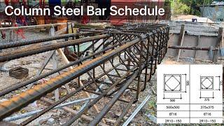 Concrete RCC Column Steel Rebar Reinforcement Installation In Construction  Tying Column Steel Bars
