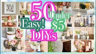 50 DOLLAR TREE DIYS UNDER $5  SUPER EASY DIY ROOM DECOR HOME DECOR ON A BUDGET