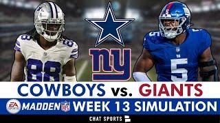 Cowboys vs. Giants Simulation Reaction For 2024 NFL Season  Cowboys Week 13 Madden 25 Rosters