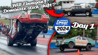 Massive wheelies major redemptions and will finnigan dominate stick shift? midwest drags day 1