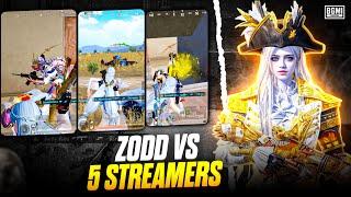 Zodd vs 5 Streamers intense Conqueror Lobby Fights  1v4 Clutches in High Tier Lobby