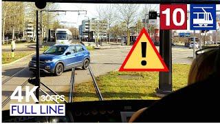 EMERGENCY BELL used?   Cab Ride Zurich Tram Line 10 Drivers View Hauptbahnhof - Flughafen 4K