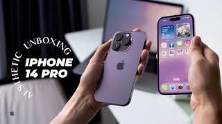 Aesthetic Unboxing iPhone 14 Pro Deep Purple • Accessories • Camera Video Test แกะกล่องไอโฟน 4K