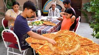 Turkish Street Food Lahmacun in Village Kitchen Style in the Oven