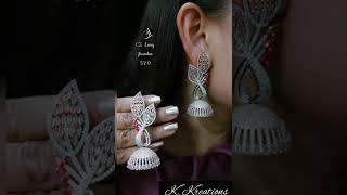 Designer CZ Western Wear Faishonable Long Earrings. #exclusive#trendy #stylish#latest#fashion#new