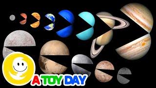 Funny Planets COMPILATION  Planet for BABY  Funny Planet comparison Game kids  8 Planets sizes