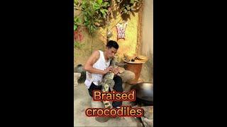 Amazing Chinese master chief cooking Braised crocodile Woooo 