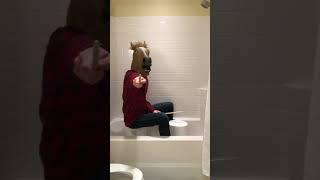 Horse Plays Thunderstruck on a Bucket in a Bathtub