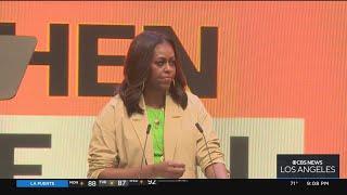 Former First Lady Michelle Obama speaks at Culture of Democracy Summit