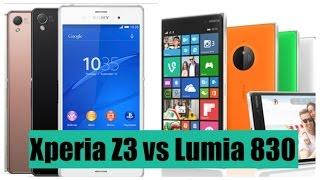 Sony Xperia Z3 vs Nokia Lumia 830 Spec Comparison