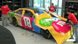 Incredible 2013 Kyle Busch M&MS NASCAR Wrap Time Lapse - How NASCAR cars are painted