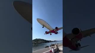 EXTREME LOW Wizzair A321neo landing at Skiathos Airport 