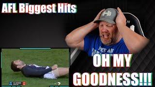 AMERICAN REACTS to AFL Biggest Hits and Bumps of ALL TIME