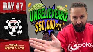 HUGE POTS GALORE in the $50000 HIGH ROLLER - Daniel Negreanu 2024 WSOP VLOG Day 47