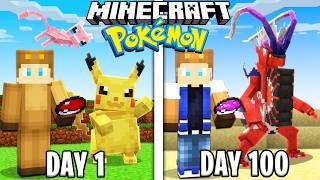 I Survived 100 Days in Minecraft Cobblemon… The Pokemon Mod