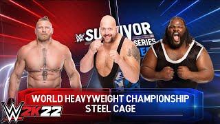 Big Show vs Brock Lesnar vs Mark Henry  Championship Triple Threat Match - WWE 2K22 PS5 4K