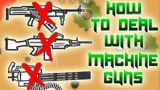 How to Deal with MACHINE GUNS M249 PKP Pecheneg M134  Desert Mode  Surviv.io