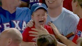 Crying Rangers Fan Loses Foul Ball to Adults  Good Morning America  ABC News