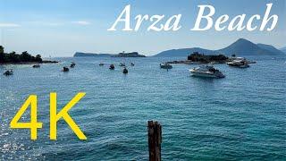 Arza Beach ️ Herceg Novi Montenegro  4K Walking Tour