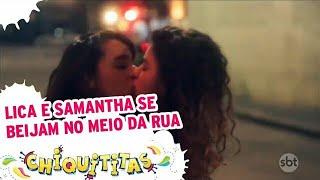 Lica e Samantha se Beijam no Meio da Rua  As Five Congelada em Chiquititas