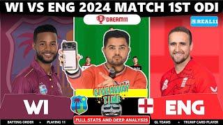 WI vs ENG Dream11 Prediction  ENG vs WI Dream11  WI vs ENG 1st ODI Match Dream11 Team Today