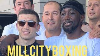 Terence Crawford shows love to Israel Madrimov and family and fans